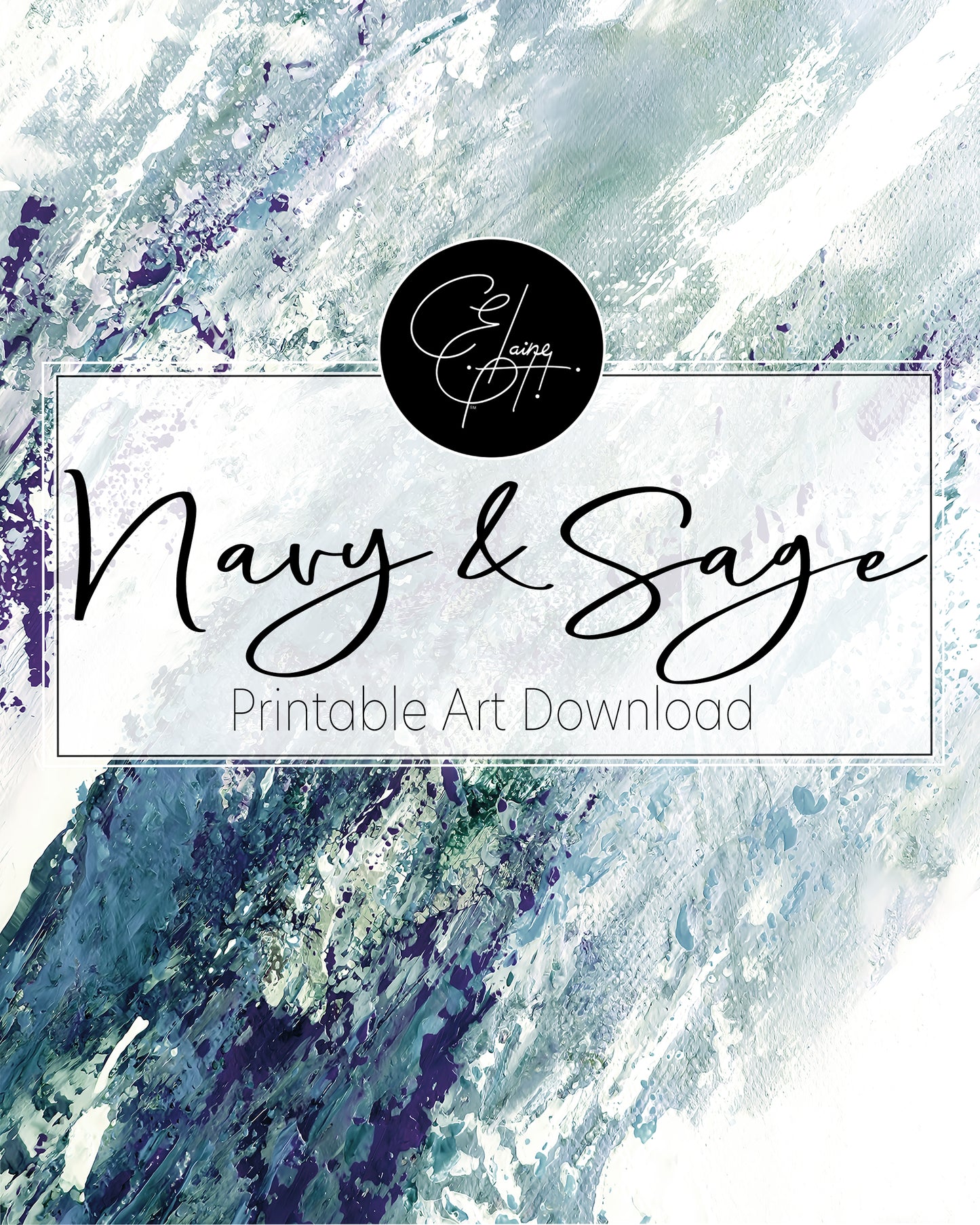 Navy & Sage - Printable Wall Art
