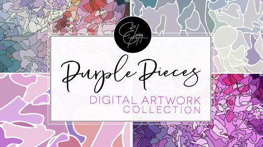 Purple Pieces - Digital Art Collection