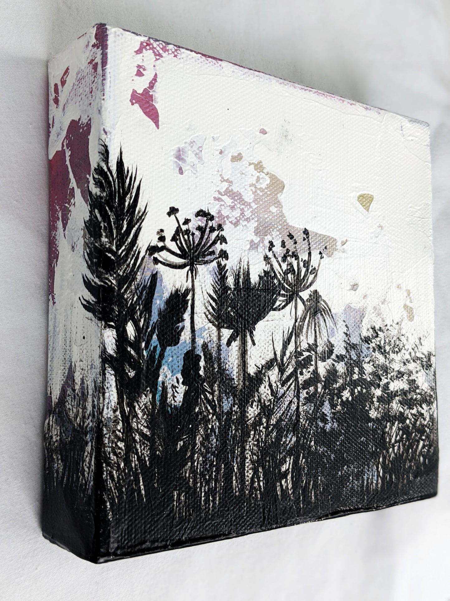 Botanical Abstract Silhouette 001  - 6" Canvas Mini