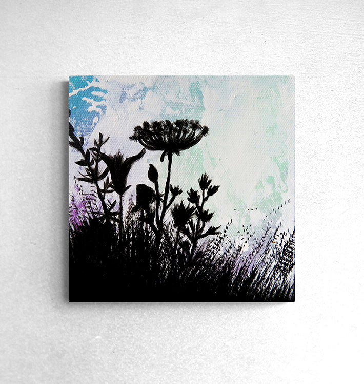 Botanical Abstract Silhouette 002  - 6" Canvas Mini