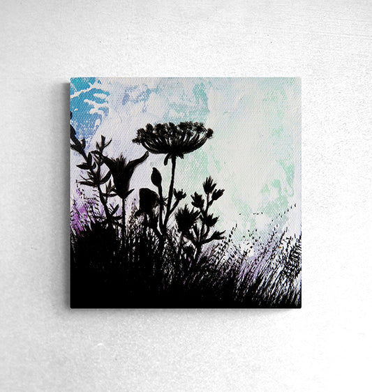 Botanical Abstract Silhouette 002  - 6" Canvas Mini